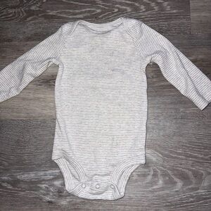 Carter's Gray Striped Long Sleeve Bodysuit